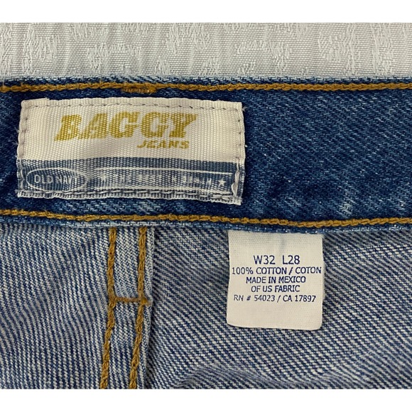 Vintage OLD NAVY Baggy Jeans Blue‎ Denim Mens 32×28 Cotton Made in Mexico - Picture 4 of 8
